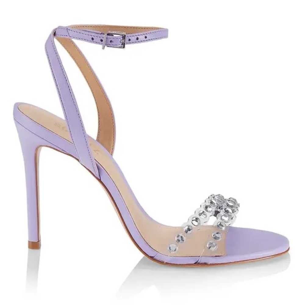 Schutz NWT Elvyra Crystal Embellished Vinyl Sandals